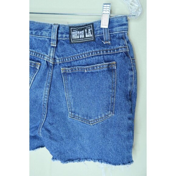 Vintage Watch LA Denim Hipster Bermuda Length Raw Hem Womens Junior Size 9-10 - Picture 6 of 7